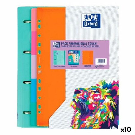 Ring binder Oxford Touch Multicolour A4+ (10 Units)