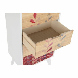 Chest of drawers DKD Home Decor Natural Rubber wood White Maroon Paolownia wood (40 x 30 x 78 cm)