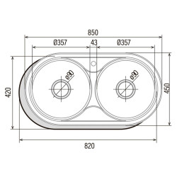 Sink with Two Basins Cata R-2