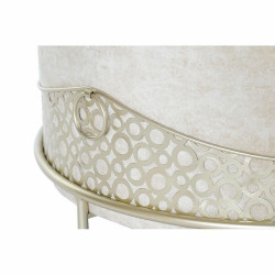 Footrest DKD Home Decor Beige Golden Metal Polyester (63 x 63 x 42 cm)