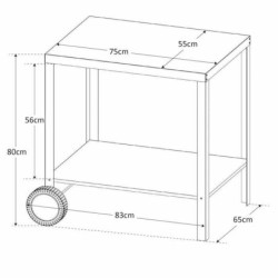 Side table Cook'in Garden Black Grey Metal 90 x 65 x 80 cm