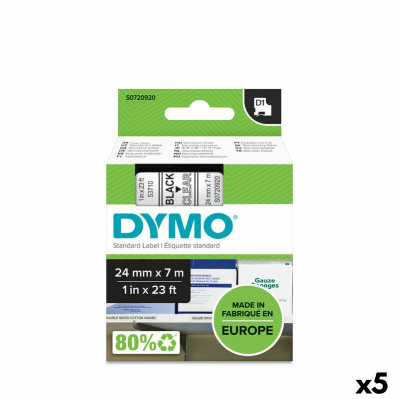 Thermal transfer ribbon Dymo D1 53710 Polyester Transparent (5 Units)