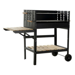 Coal Barbecue with Wheels DKD Home Decor Black Natural Metal Steel 113 x 51 x 97 cm (113 x 51 x 97 cm)