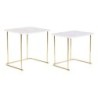 Set of 2 tables DKD Home Decor White Golden 51 x 43 x 49 cm