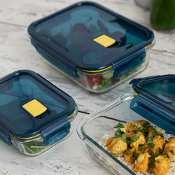 Lunchbox with Cutlery Comparment Quid Astral Glass 1,04 L (6 Units)