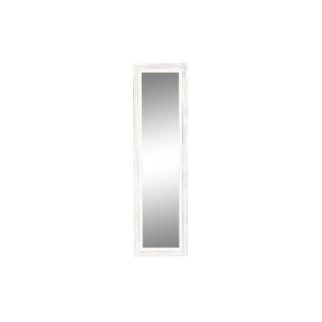 Wall mirror DKD Home Decor White Wood Crystal MDF Wood Stripped Scandi 160 x 2,5 x 45 cm