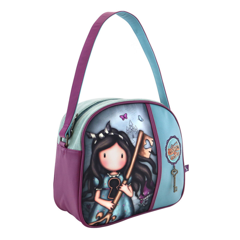 Hand bag Gorjuss Curiosity Purple Grey Green (30 x 28,5 x 11,5 cm)