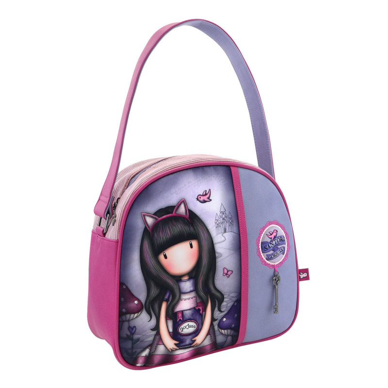 Hand bag Gorjuss Cheshire cat Purple (30 x 28,5 x 11,5 cm)