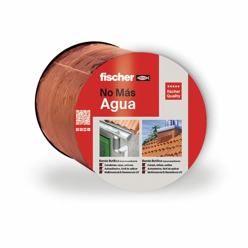 Adhesive Tape Fischer 10 m x 10 cm Brown Terracotta colour