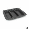 Baguette Mould Quttin Drilled 28 x 28 x 2,7 cm (6 Units)