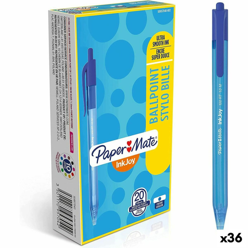 Pen Paper Mate Inkjoy 20 Pieces Blue 1 mm (36 Units)