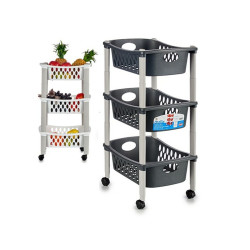 Vegetable trolley Stefanplast White Anthracite Plastic 40 x 29,5 x 68,5 cm (44 Unidades)