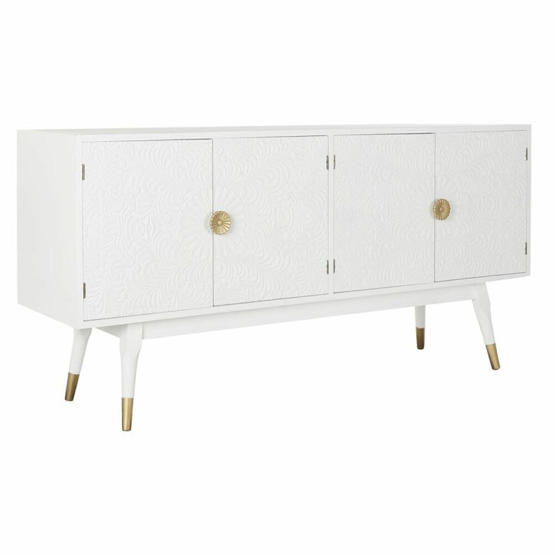 Sideboard DKD Home Decor   White Golden Fir MDF Wood 160 x 42 x 80 cm