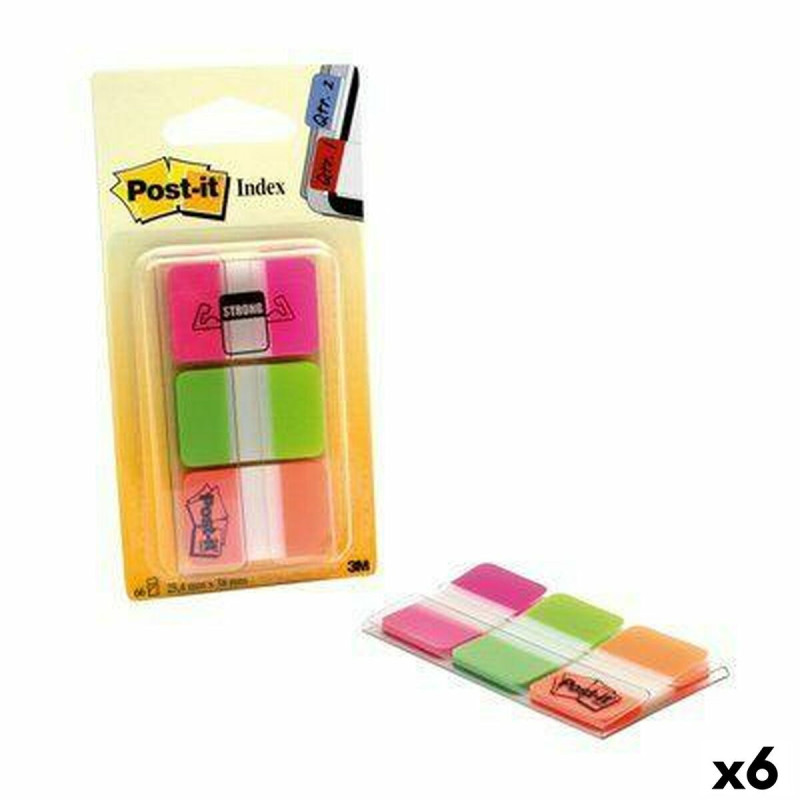 Set of Sticky Notes Post-it Index Multicolour 25 x 38 mm (6 Units)