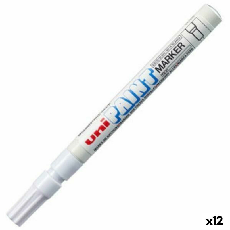 Permanent marker Uni-Ball PX-20 White (12 Units)