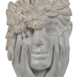 Planter Grey Cement Face 27 x 22 x 31 cm