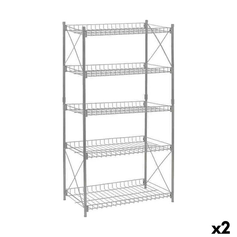 Shelves Confortime Metal 52 x 34 x 110 cm (2 Units)