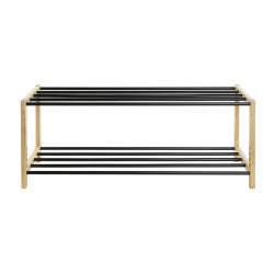 Shoe Rack Home ESPRIT Black Steel Pinewood 80 x 31 x 32 cm