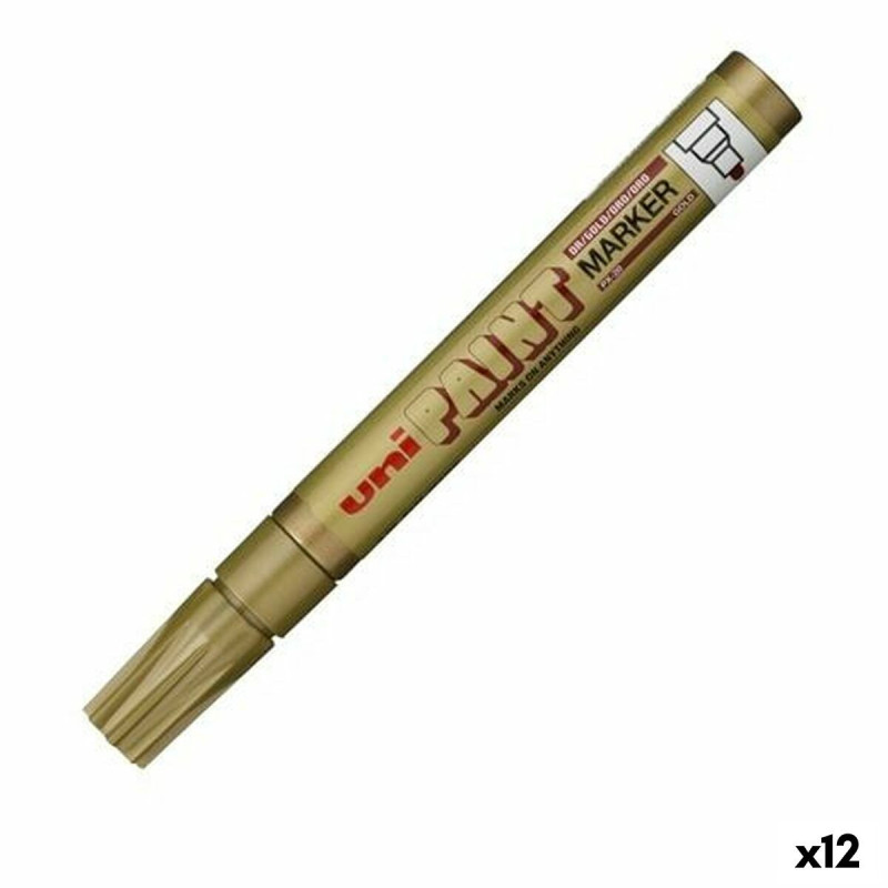 Permanent marker Uni-Ball PX-20 Golden (12 Units)