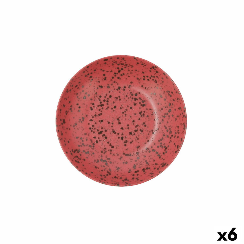 Deep Plate Ariane Oxide Ceramic Red (Ø 21 cm) (6 Units)