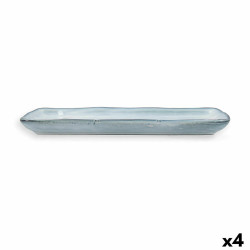 Serving Platter Quid Boreal Blue Ceramic 28 x 14 cm (4 Units) (Pack 4x)