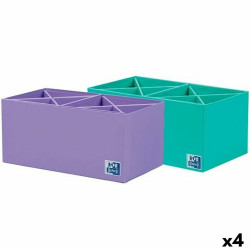 Set of Stackable Organising Boxes Oxford Cardboard 115 x 11 cm (4 Units) 2 Pieces