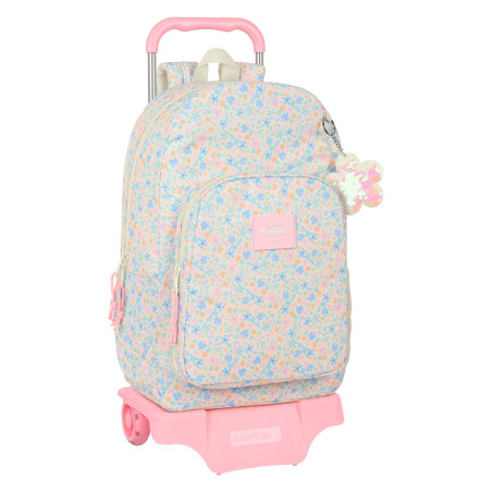 School Rucksack with Wheels BlackFit8 Blossom Multicolour 30 x 46 x 14 cm