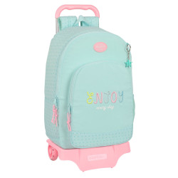 School Rucksack with Wheels BlackFit8 Enjoy Green 30 x 46 x 14 cm