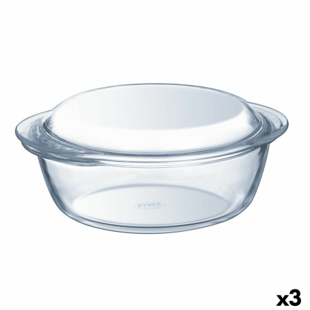 Casserole with lid Pyrex Essentials Transparent 1,4 L (3 Units)