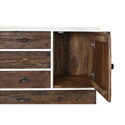 Chest of drawers DKD Home Decor Metal White Colonial Dark brown Mango wood (72 x 50 x 75 cm)