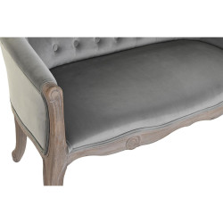 Sofa DKD Home Decor 107 x 60 x 69 cm Grey Velvet Rubber wood