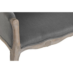 Sofa DKD Home Decor Polyester Rubber wood Dark grey (107 x 61 x 71 cm)