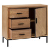 Hall Table with Drawers SPIKE 91 x 40 x 84,5 cm Natural Metal Wood