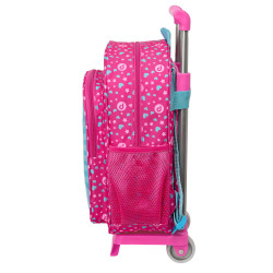 School Rucksack with Wheels Pinypon Blue Pink 26 x 34 x 11 cm