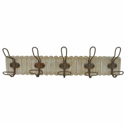 Wall mounted coat hanger DKD Home Decor Colonial Iron Mango wood 61 x 10 x 21 cm Stripped