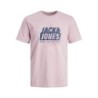 Men’s Short Sleeve T-Shirt Jack & Jones JCOMAP SUMMER LOGO 12257908 Pink