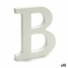 Letter B Wood White (1,8 x 21 x 17 cm) (12 Units)