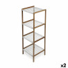 Shelves Confortime White 4 Shelves Bamboo 35 x 35 x 100 cm (2 Units)