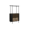 Bottle rack Home ESPRIT Black Natural Metal Fir 90 x 36 x 150 cm