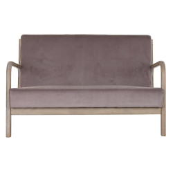 2-Seater Sofa DKD Home Decor Pink Linen Rubber wood Traditional (122 x 85 x 74 cm)