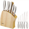 Set of Kitchen Knives and Stand Feel Maestro MR-1411 Wood