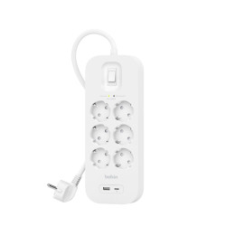 Power Socket - 6 Sockets with Switch Belkin Connect SRB002VF2M White (2 m)