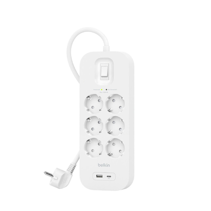 Power Socket - 6 Sockets with Switch Belkin Connect SRB002VF2M White (2 m)