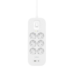 Power Socket - 6 Sockets with Switch Belkin Connect SRB002VF2M White (2 m)