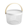 Multi-purpose basket Confortime Metal Wood 25,5 x 17,5 cm (6 Units)