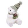 Christmas bauble White Multicolour Plastic Polyfoam Fabric Bear 18 x 18 x 22 cm