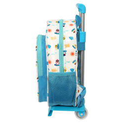 School Rucksack with Wheels Baby Shark Surfing Blue White 26 x 34 x 11 cm