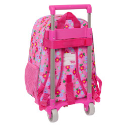 School Rucksack with Wheels Trolls Pink 26 x 34 x 11 cm