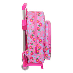 School Rucksack with Wheels Trolls Pink 26 x 34 x 11 cm