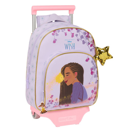 School Rucksack with Wheels Wish Lilac 28 x 34 x 10 cm